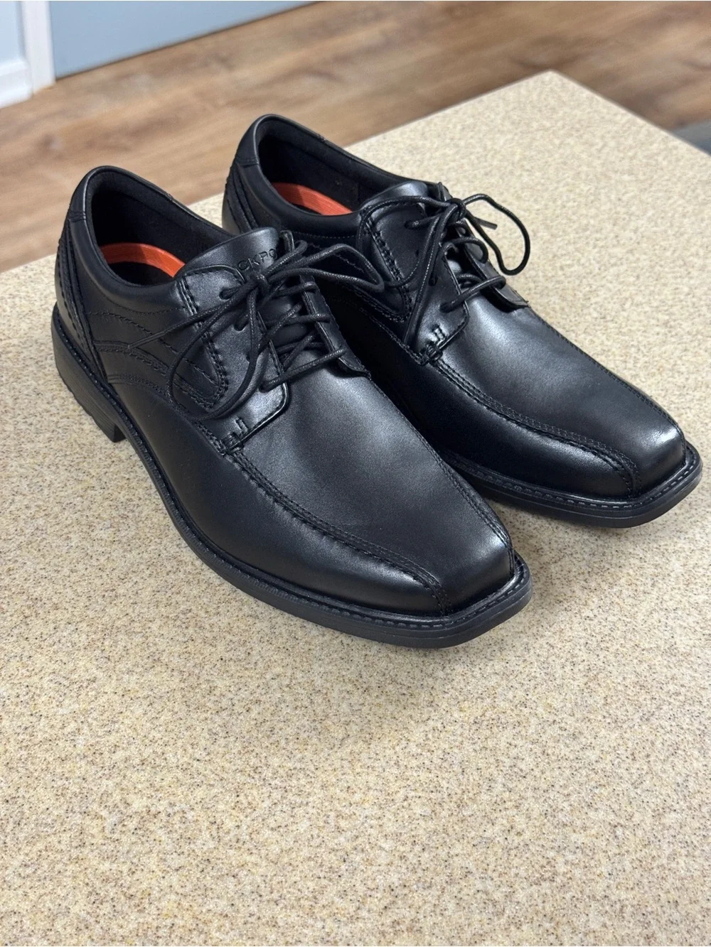 Rockport Men’s Style Leader 2 Bike Toe Oxford 7.5 W Black Leather NEW